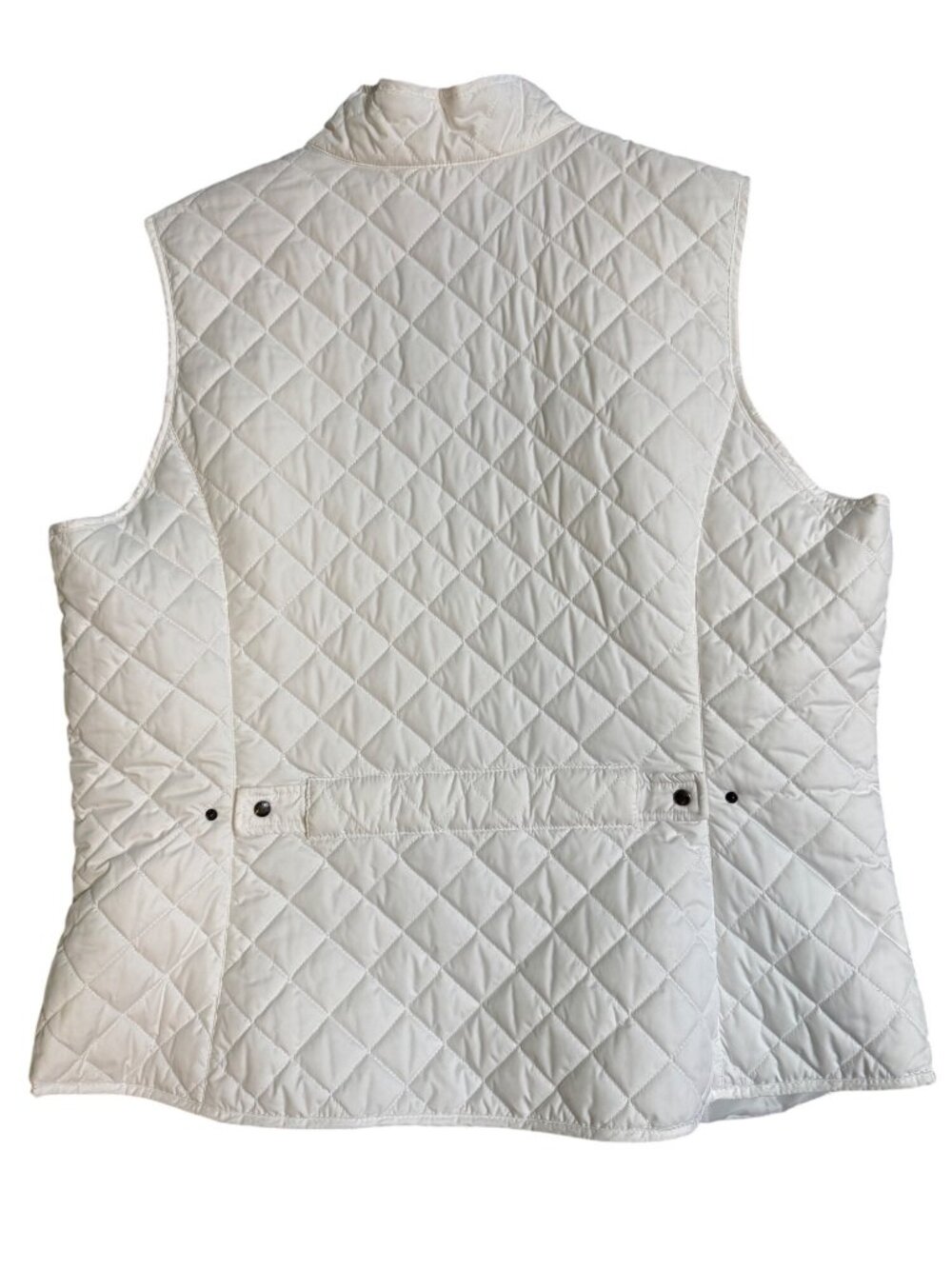Eddie Bauer Womens Quilted White Vest XL Full-Zip Lightweight Pockets Sleeveless - Picture 2 of 12